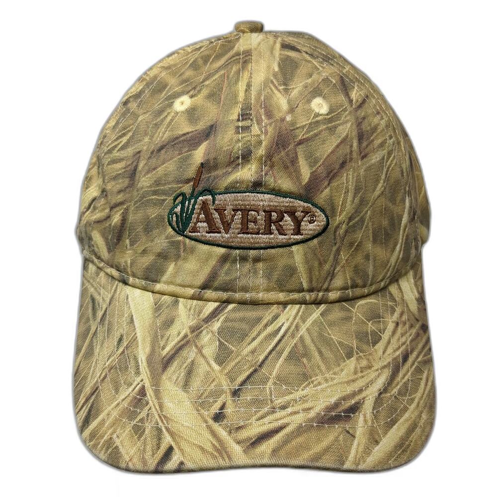 Avery Baseball Cap Brown Camo One Size Duck Hunting Marsh Outdoors Strapback Hat